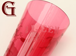 cranberry glass Mary Gregory juice glass